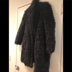 Elizabeth and James Faux Fur Charcoal Coat Unworn